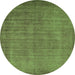 Round Oriental Green Industrial Rug, urb1571grn