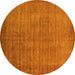 Round Oriental Yellow Industrial Rug, urb1571yw