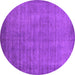 Round Oriental Purple Industrial Rug, urb1571pur