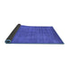 Sideview of Oriental Blue Industrial Rug, urb1571blu