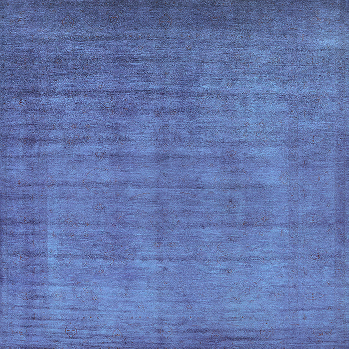 Square Machine Washable Oriental Light Blue Industrial Rug, wshurb1571lblu