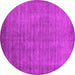 Round Machine Washable Oriental Pink Industrial Rug, wshurb1571pnk