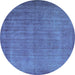 Round Oriental Light Blue Industrial Rug, urb1571lblu