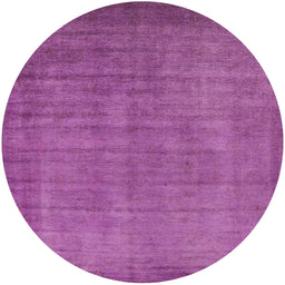 Round Mid-Century Modern Crimson Purple Oriental Rug, urb1571