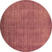 Round Oriental Brown Industrial Rug, urb1571brn