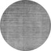 Round Machine Washable Oriental Gray Industrial Rug, wshurb1571gry