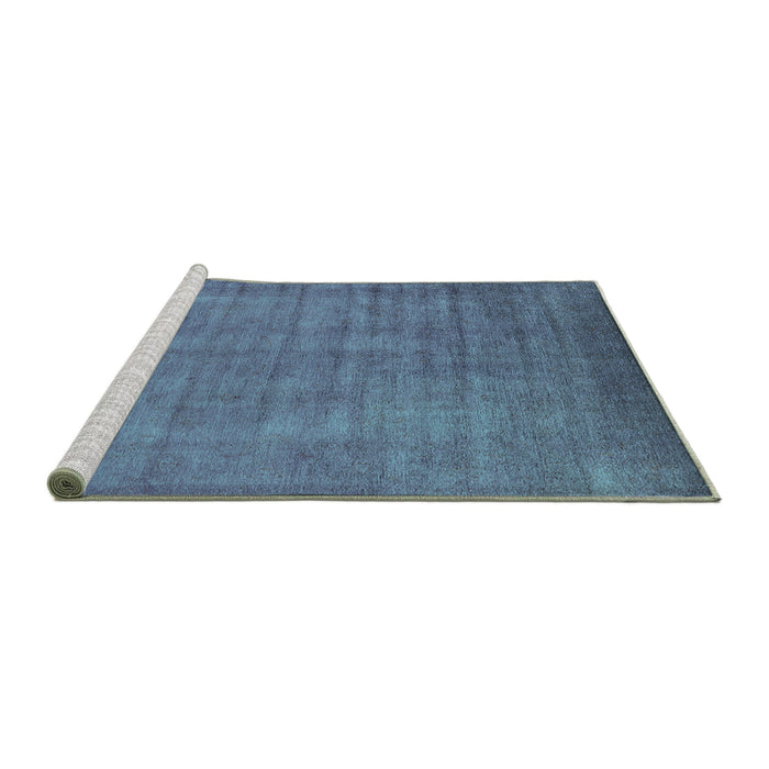 Sideview of Machine Washable Oriental Turquoise Industrial Area Rugs, wshurb1571turq