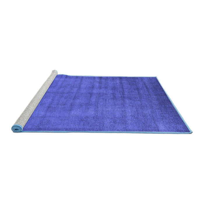 Sideview of Machine Washable Oriental Blue Industrial Rug, wshurb1571blu