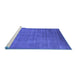 Sideview of Machine Washable Oriental Blue Industrial Rug, wshurb1571blu