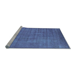 Sideview of Machine Washable Oriental Light Blue Industrial Rug, wshurb1571lblu
