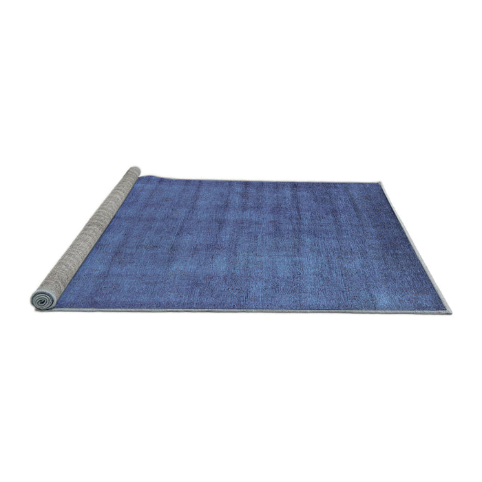 Sideview of Machine Washable Oriental Light Blue Industrial Rug, wshurb1571lblu