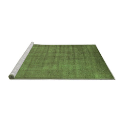 Sideview of Machine Washable Oriental Green Industrial Area Rugs, wshurb1571grn