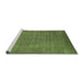 Sideview of Machine Washable Oriental Green Industrial Area Rugs, wshurb1571grn