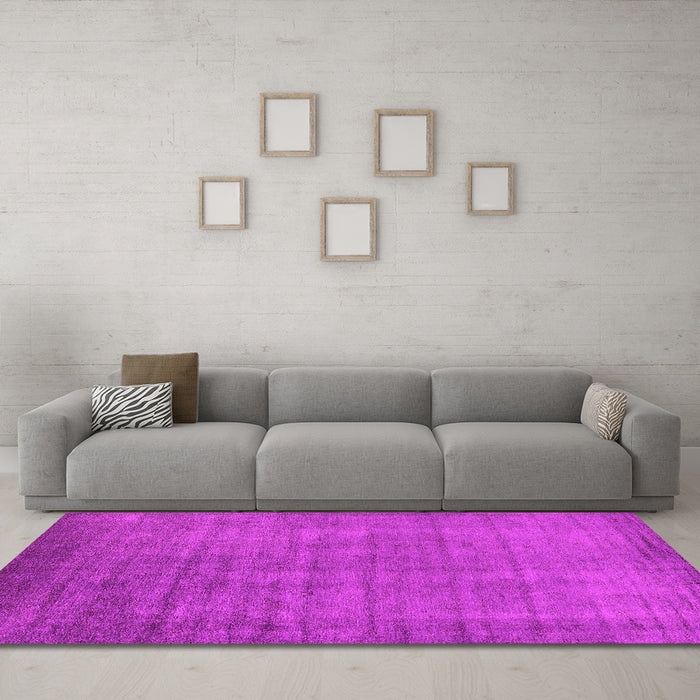 Machine Washable Oriental Pink Industrial Rug in a Living Room, wshurb1571pnk