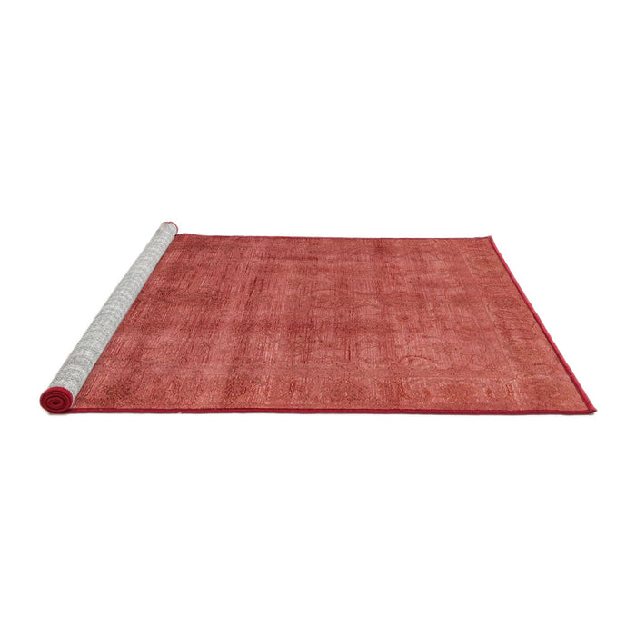 Sideview of Machine Washable Industrial Modern Bright Orange Rug, wshurb1572