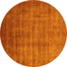 Round Oriental Yellow Industrial Rug, urb1572yw