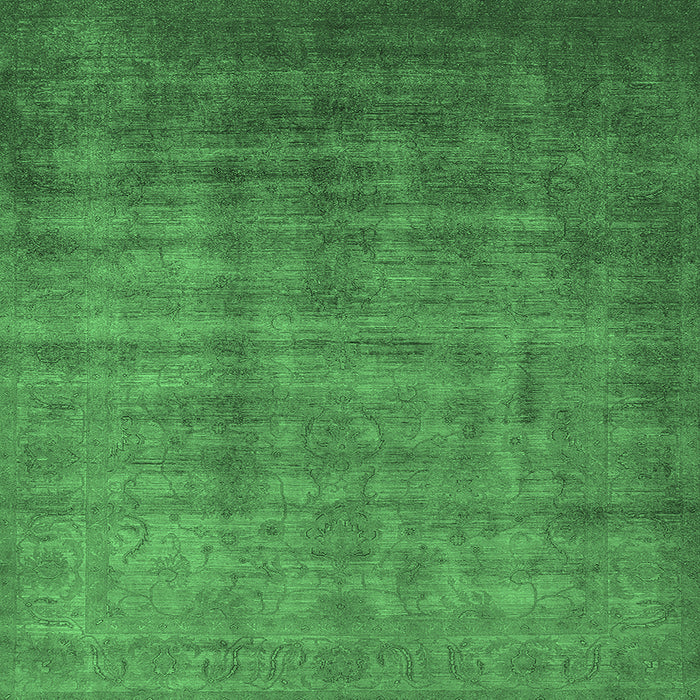 Square Oriental Emerald Green Industrial Rug, urb1572emgrn