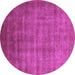 Round Oriental Purple Industrial Rug, urb1572pur