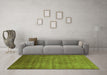 Machine Washable Oriental Green Industrial Area Rugs in a Living Room,, wshurb1572grn