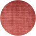 Round Mid-Century Modern Bright Orange Oriental Rug, urb1572