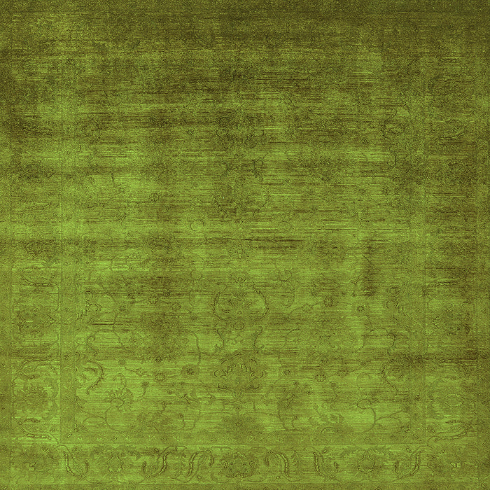 Square Oriental Green Industrial Rug, urb1572grn