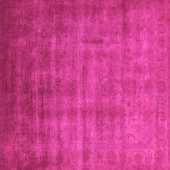 Square Machine Washable Oriental Pink Industrial Rug, wshurb1572pnk