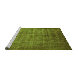 Sideview of Machine Washable Oriental Green Industrial Area Rugs, wshurb1572grn