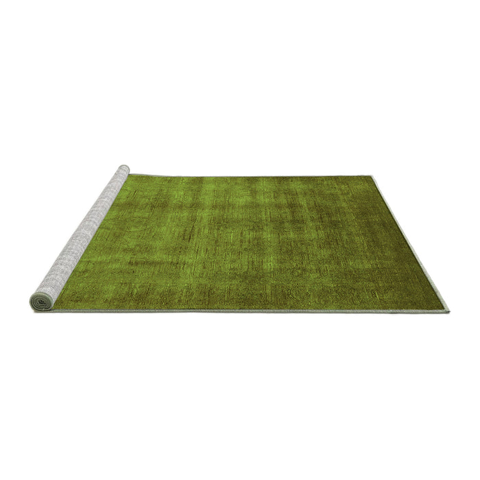 Sideview of Machine Washable Oriental Green Industrial Area Rugs, wshurb1572grn