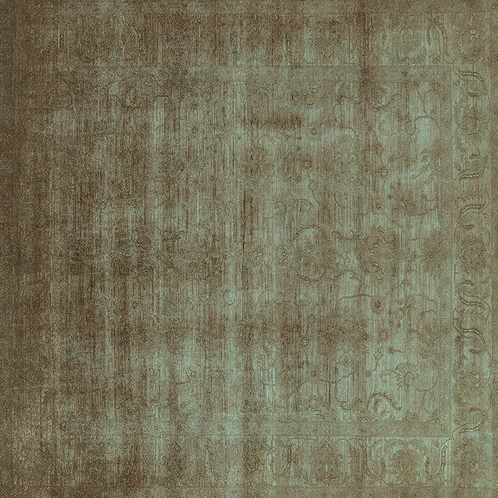 Square Oriental Turquoise Industrial Rug, urb1572turq