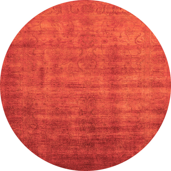 Round Oriental Orange Industrial Rug, urb1572org