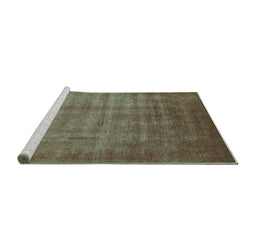 Sideview of Machine Washable Oriental Turquoise Industrial Area Rugs, wshurb1572turq