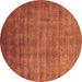 Round Oriental Brown Industrial Rug, urb1572brn