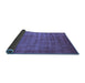 Sideview of Oriental Blue Industrial Rug, urb1572blu