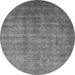 Round Machine Washable Oriental Gray Industrial Rug, wshurb1572gry