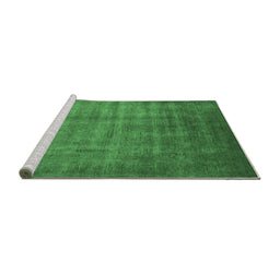 Sideview of Machine Washable Oriental Emerald Green Industrial Area Rugs, wshurb1572emgrn