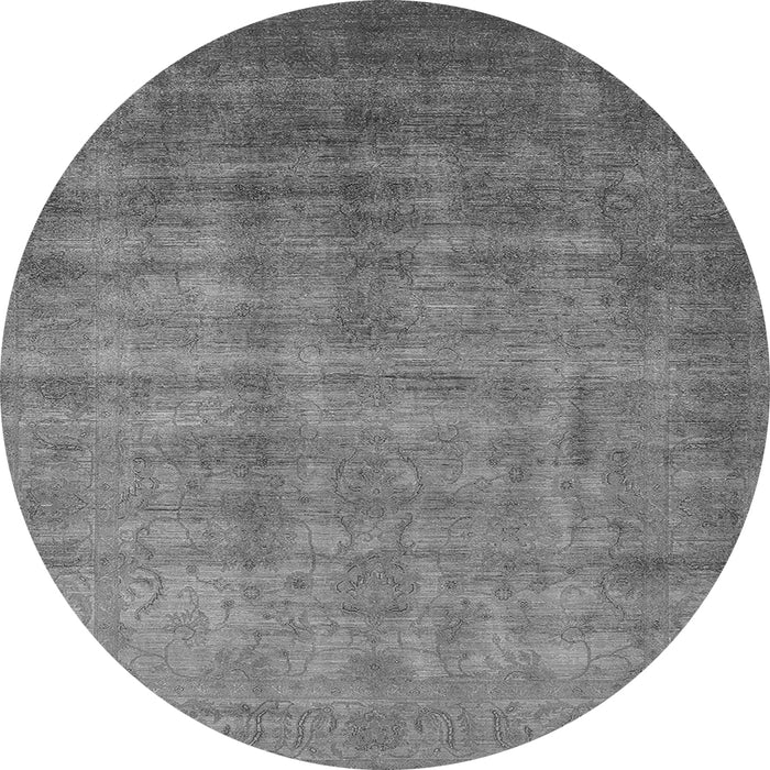 Round Oriental Gray Industrial Rug, urb1572gry