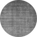 Round Oriental Gray Industrial Rug, urb1572gry