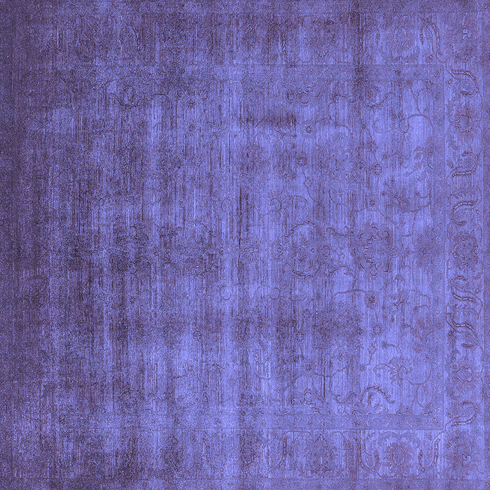 Square Machine Washable Oriental Blue Industrial Rug, wshurb1572blu