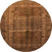 Round Oriental Orange Industrial Rug, urb1573org