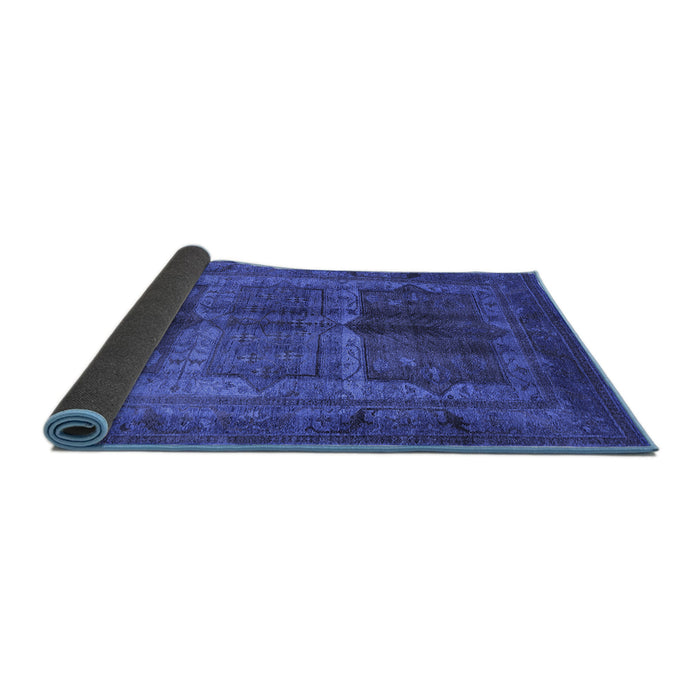 Sideview of Oriental Blue Industrial Rug, urb1573blu