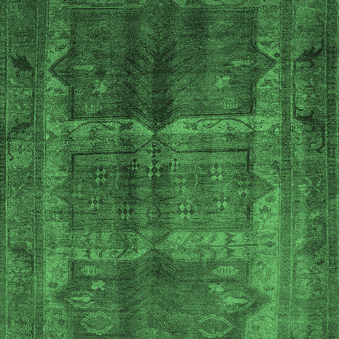 Machine Washable Oriental Emerald Green Industrial Area Rugs, wshurb1573emgrn