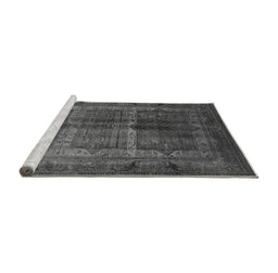 Sideview of Machine Washable Oriental Gray Industrial Rug, wshurb1573gry