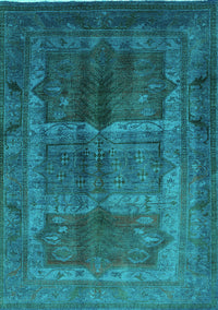 Oriental Turquoise Industrial Rug, urb1573turq