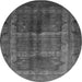 Round Oriental Gray Industrial Rug, urb1573gry