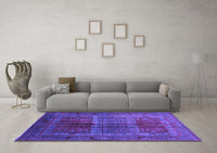 Machine Washable Oriental Purple Industrial Rug, wshurb1573pur