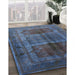 Machine Washable Industrial Modern Blue Moss Green Rug in a Family Room, wshurb1573