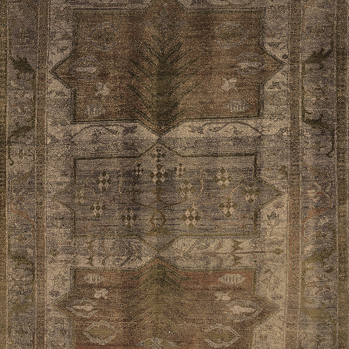 Machine Washable Oriental Brown Industrial Rug, wshurb1573brn