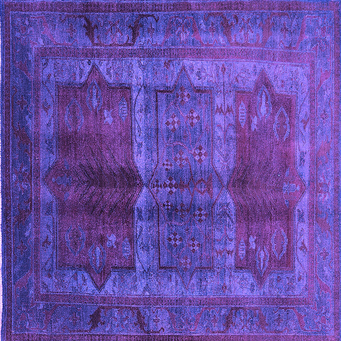 Square Machine Washable Oriental Purple Industrial Area Rugs, wshurb1573pur