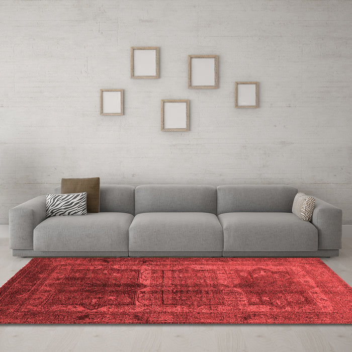 Industrial Red Washable Rugs