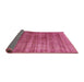 Sideview of Mid-Century Modern Neon Hot Pink Oriental Rug, urb1574